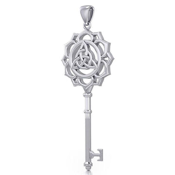 Celtic Triquetra Spiritual Enchantment Key Silver Pendant TPD5676 - Jewelry